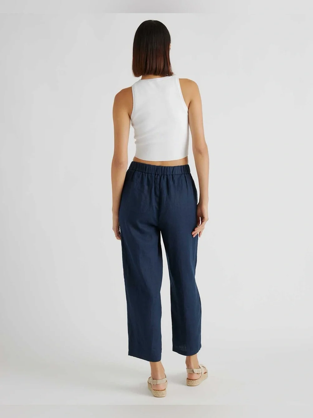 Quince Relaxed Navy Linen Pants nordic scandi euro flax nomad the label L’agence